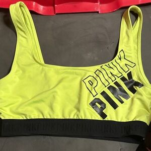 PINK Victoria's Secret Neon Yellow Sports Bra